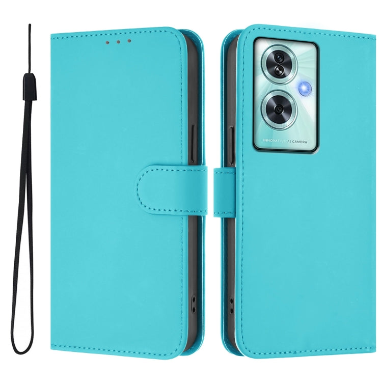 For OnePlus Nord N30 SE 5G Skin Feel Solid Color Leather Phone Case with Lanyard