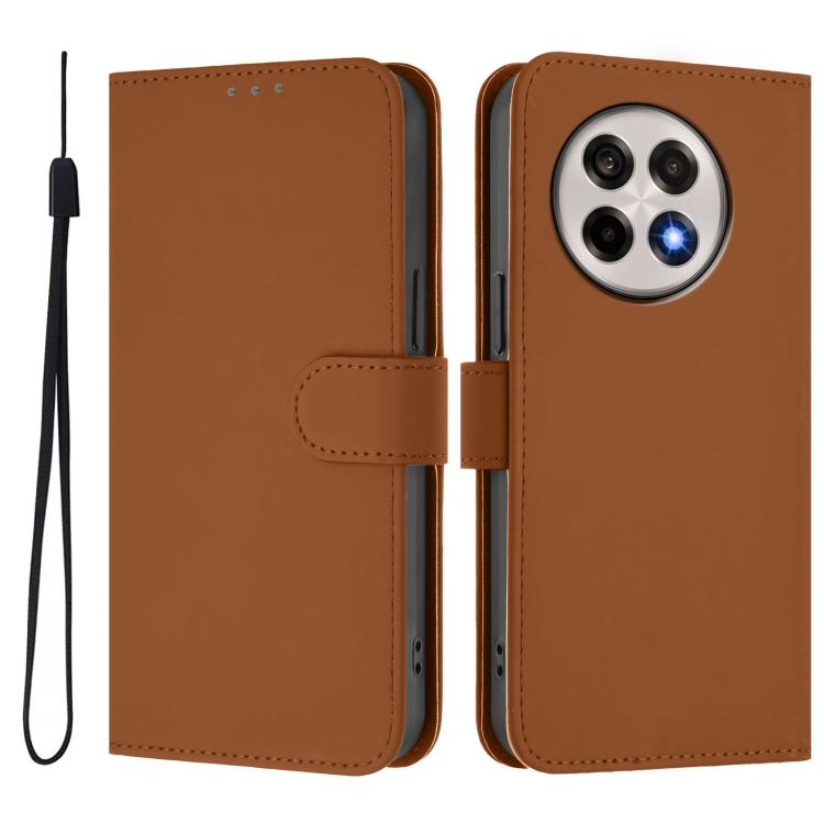 For OnePlus Ace 5 Pro / Ace 5 / 13R Skin Feel Solid Color Leather Phone Case with Lanyard