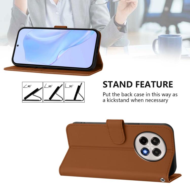 For OnePlus Ace 5 Pro / Ace 5 / 13R Skin Feel Solid Color Leather Phone Case with Lanyard