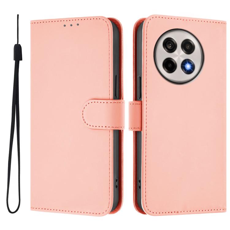 For OnePlus Ace 5 Pro / Ace 5 / 13R Skin Feel Solid Color Leather Phone Case with Lanyard