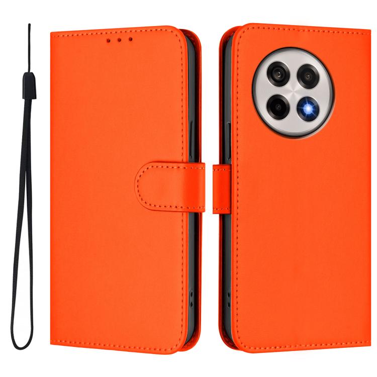 For OnePlus Ace 5 Pro / Ace 5 / 13R Skin Feel Solid Color Leather Phone Case with Lanyard