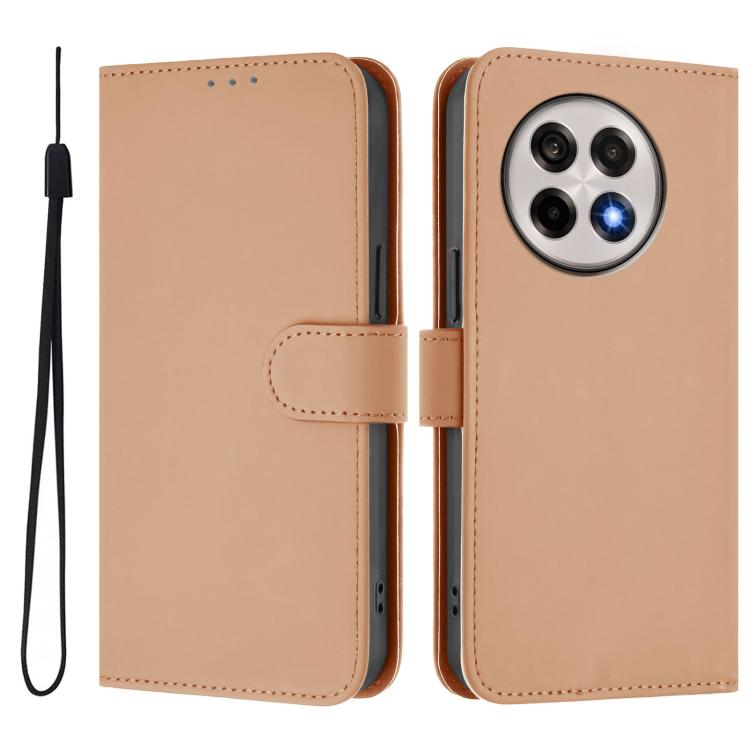 For OnePlus Ace 5 Pro / Ace 5 / 13R Skin Feel Solid Color Leather Phone Case with Lanyard