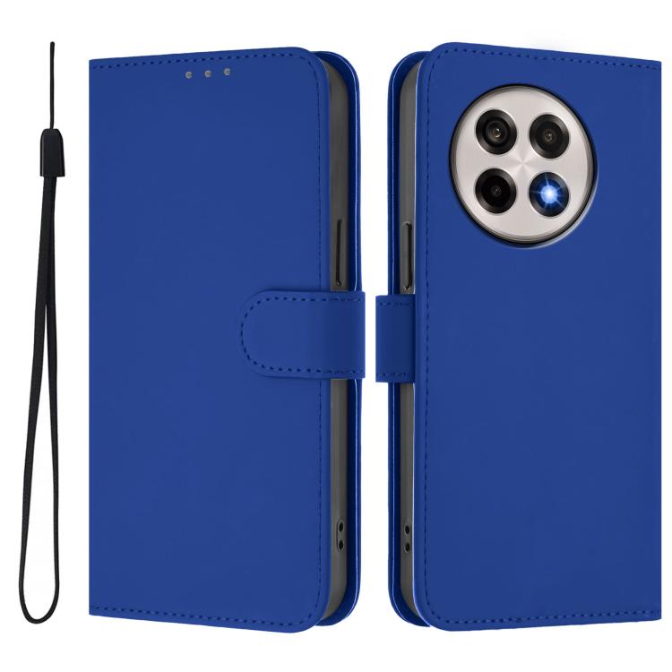 For OnePlus Ace 5 Pro / Ace 5 / 13R Skin Feel Solid Color Leather Phone Case with Lanyard