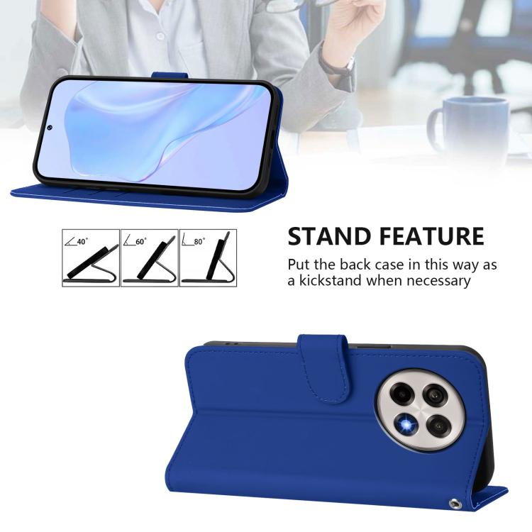 For OnePlus Ace 5 Pro / Ace 5 / 13R Skin Feel Solid Color Leather Phone Case with Lanyard