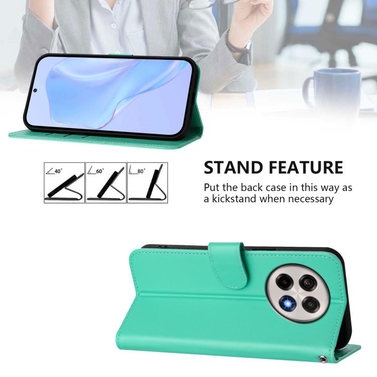 For OnePlus Ace 5 Pro / Ace 5 / 13R Skin Feel Solid Color Leather Phone Case with Lanyard
