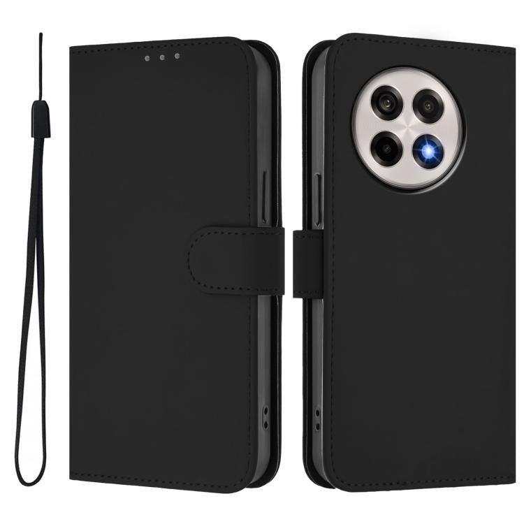 For OnePlus Ace 5 Pro / Ace 5 / 13R Skin Feel Solid Color Leather Phone Case with Lanyard