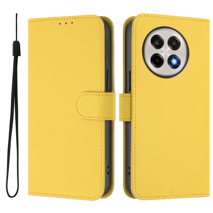 For OnePlus Ace 5 Pro / Ace 5 / 13R Skin Feel Solid Color Leather Phone Case with Lanyard