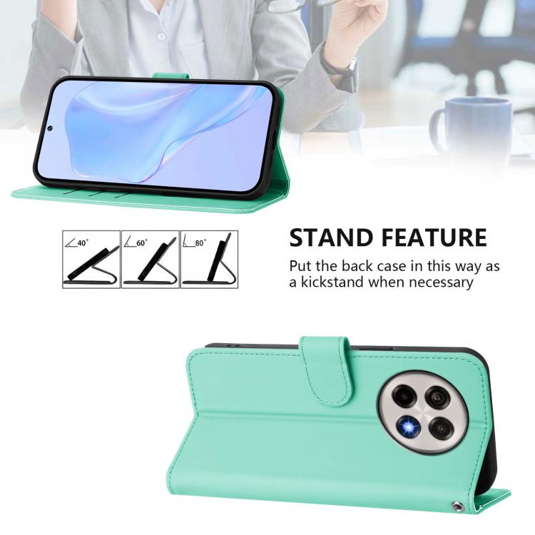 For OnePlus Ace 5 Pro / Ace 5 / 13R Skin Feel Solid Color Leather Phone Case with Lanyard