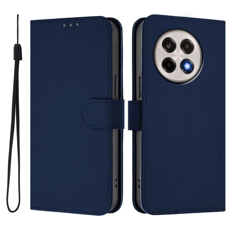 For OnePlus Ace 5 Pro / Ace 5 / 13R Skin Feel Solid Color Leather Phone Case with Lanyard
