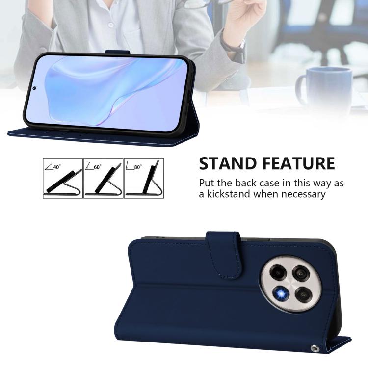 For OnePlus Ace 5 Pro / Ace 5 / 13R Skin Feel Solid Color Leather Phone Case with Lanyard