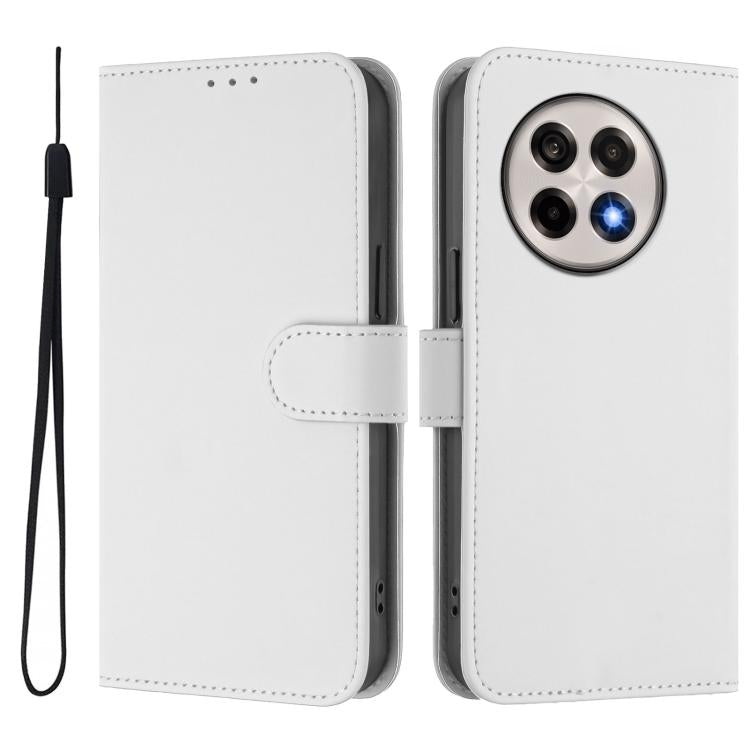 For OnePlus Ace 5 Pro / Ace 5 / 13R Skin Feel Solid Color Leather Phone Case with Lanyard