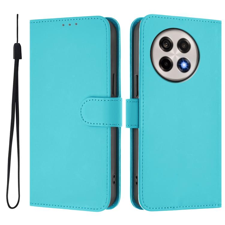 For OnePlus Ace 5 Pro / Ace 5 / 13R Skin Feel Solid Color Leather Phone Case with Lanyard