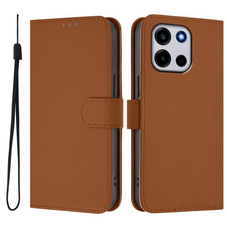 For OnePlus Turbo 6 / Turbo 6V Skin Feel Solid Color Leather Phone Case with Lanyard