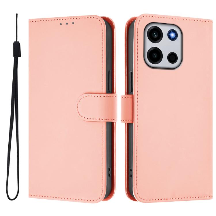 For OnePlus Turbo 6 / Turbo 6V Skin Feel Solid Color Leather Phone Case with Lanyard