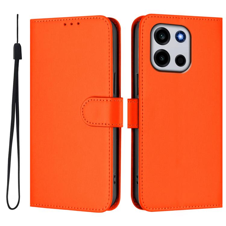 For OnePlus Turbo 6 / Turbo 6V Skin Feel Solid Color Leather Phone Case with Lanyard