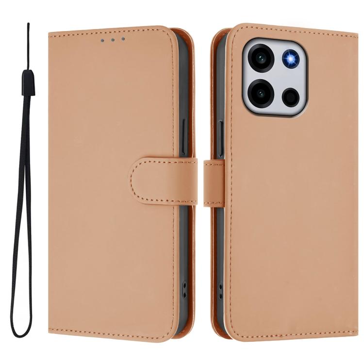 For OnePlus Turbo 6 / Turbo 6V Skin Feel Solid Color Leather Phone Case with Lanyard