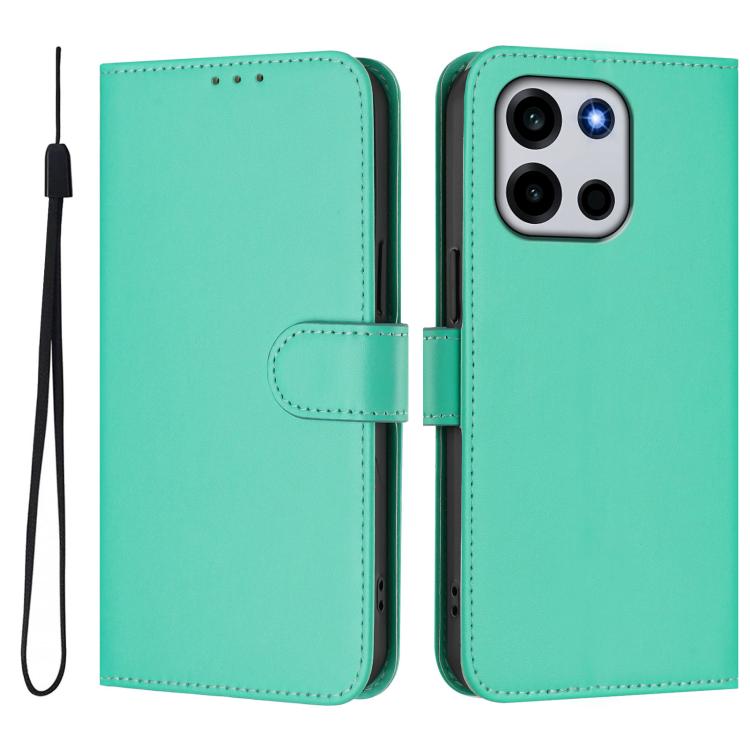 For OnePlus Turbo 6 / Turbo 6V Skin Feel Solid Color Leather Phone Case with Lanyard