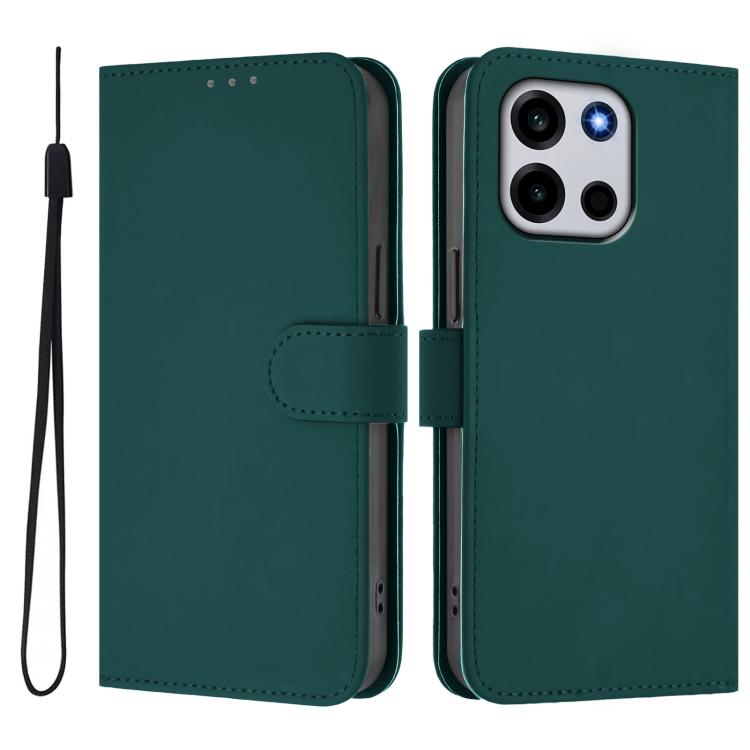 For OnePlus Turbo 6 / Turbo 6V Skin Feel Solid Color Leather Phone Case with Lanyard
