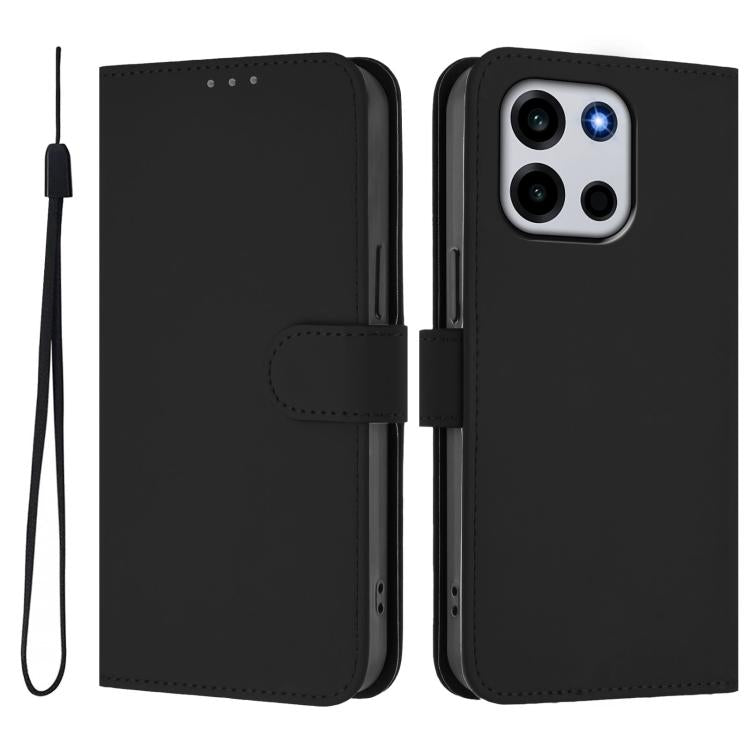 For OnePlus Turbo 6 / Turbo 6V Skin Feel Solid Color Leather Phone Case with Lanyard