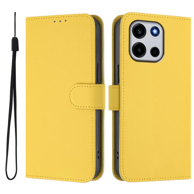 For OnePlus Turbo 6 / Turbo 6V Skin Feel Solid Color Leather Phone Case with Lanyard