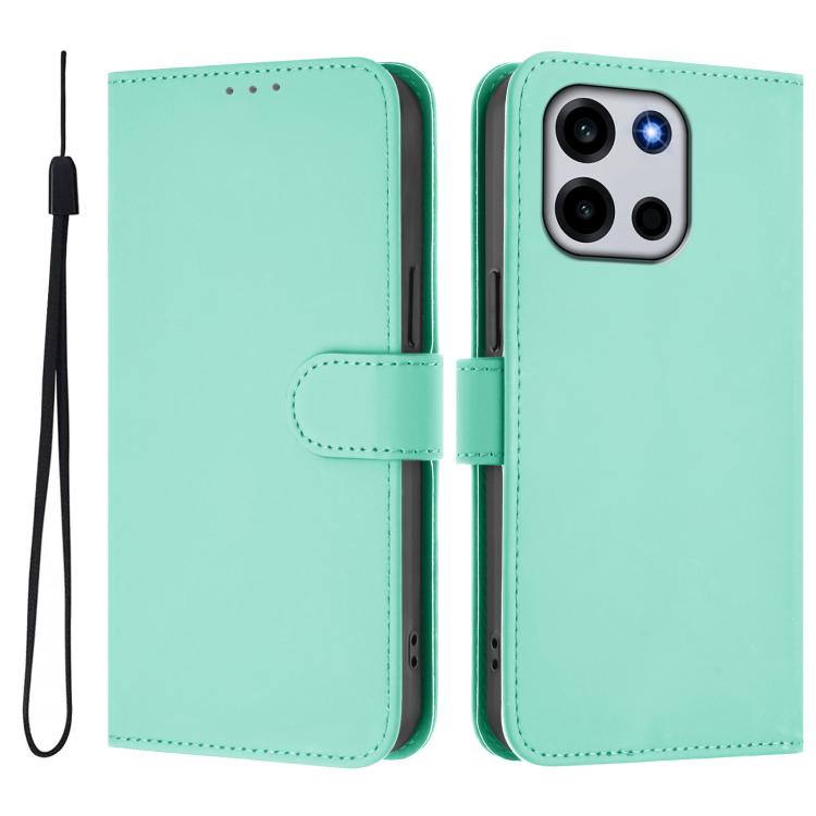 For OnePlus Turbo 6 / Turbo 6V Skin Feel Solid Color Leather Phone Case with Lanyard