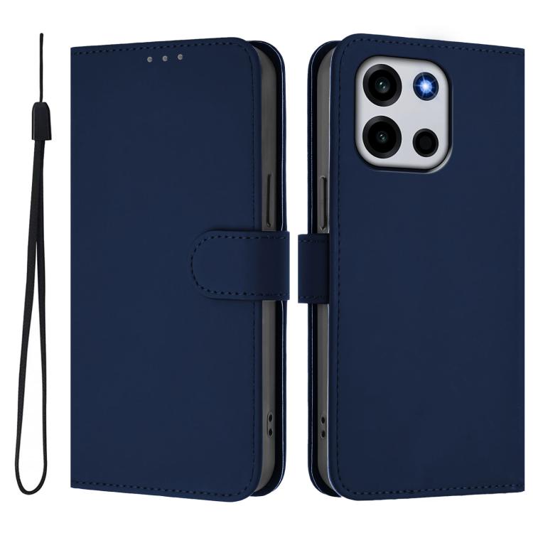 For OnePlus Turbo 6 / Turbo 6V Skin Feel Solid Color Leather Phone Case with Lanyard