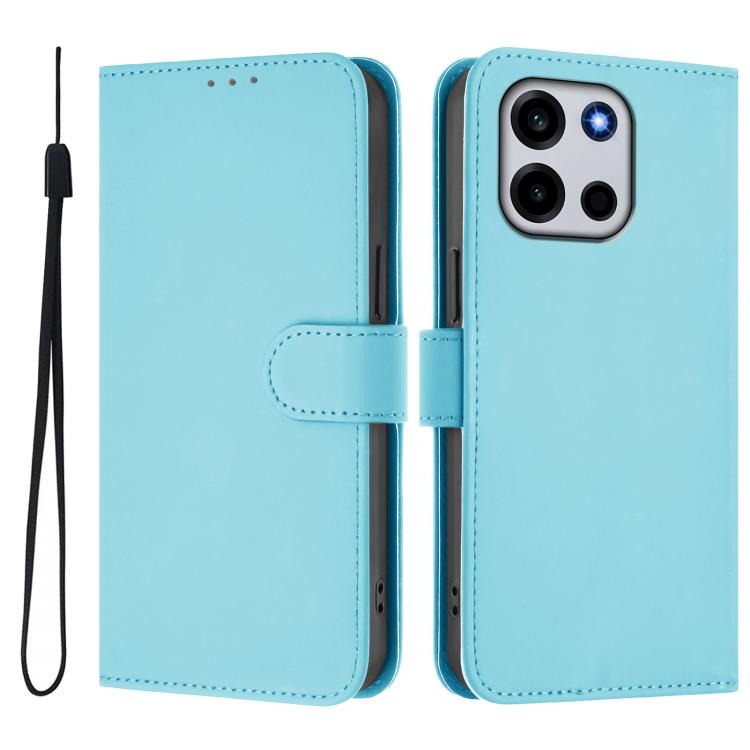 For OnePlus Turbo 6 / Turbo 6V Skin Feel Solid Color Leather Phone Case with Lanyard