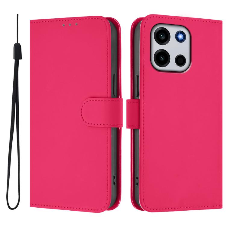 For OnePlus Turbo 6 / Turbo 6V Skin Feel Solid Color Leather Phone Case with Lanyard