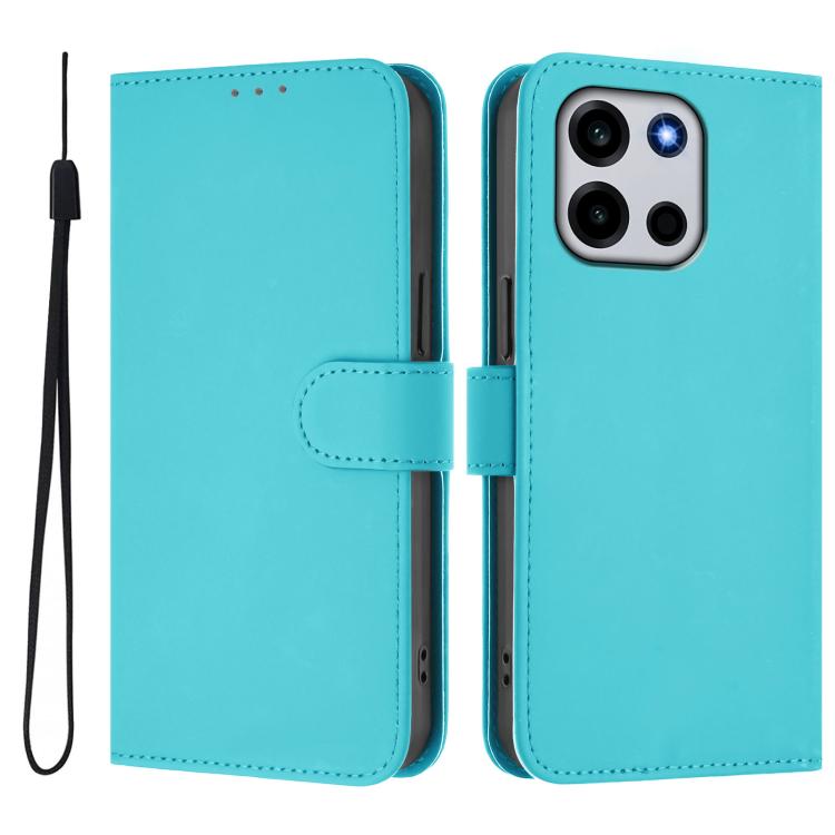 For OnePlus Turbo 6 / Turbo 6V Skin Feel Solid Color Leather Phone Case with Lanyard