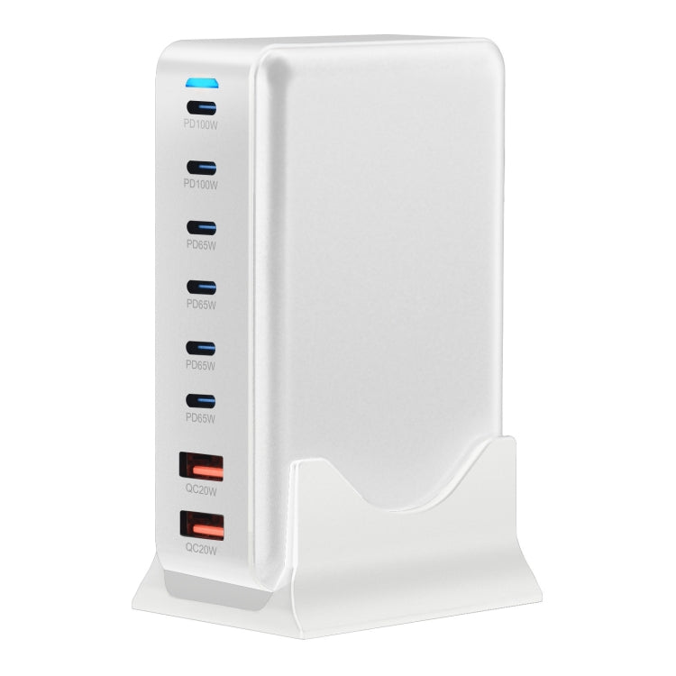 500W GaN 6 Type-C 2 USB Multi Ports Sharing Desktop Charger, Plug:AU Plug
