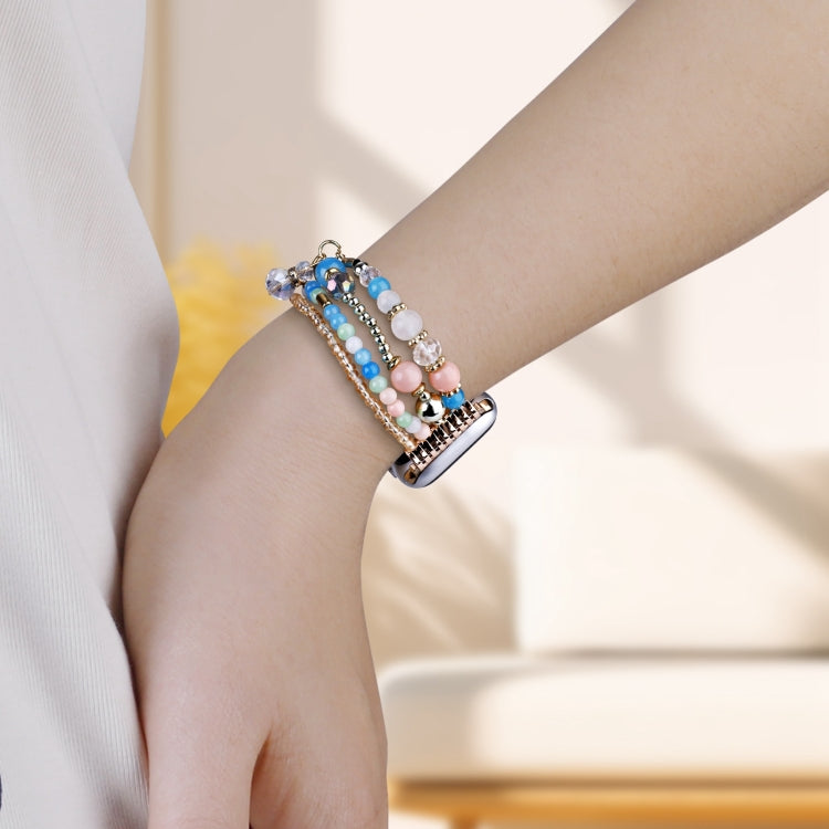 For Apple Watch 46mm / 49mm / 45mm / 44mm Four-row Copper Beads Chain Watch Band