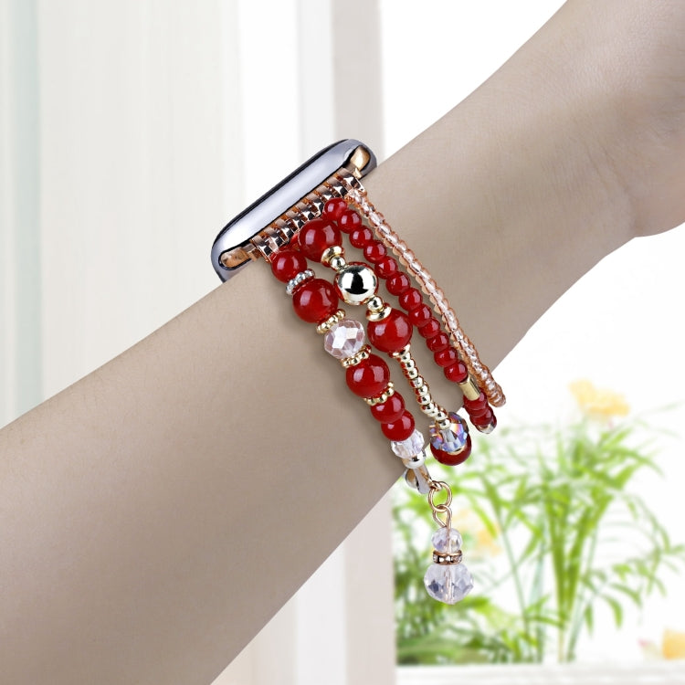 For Apple Watch 46mm / 49mm / 45mm / 44mm Four-row Copper Beads Chain Watch Band