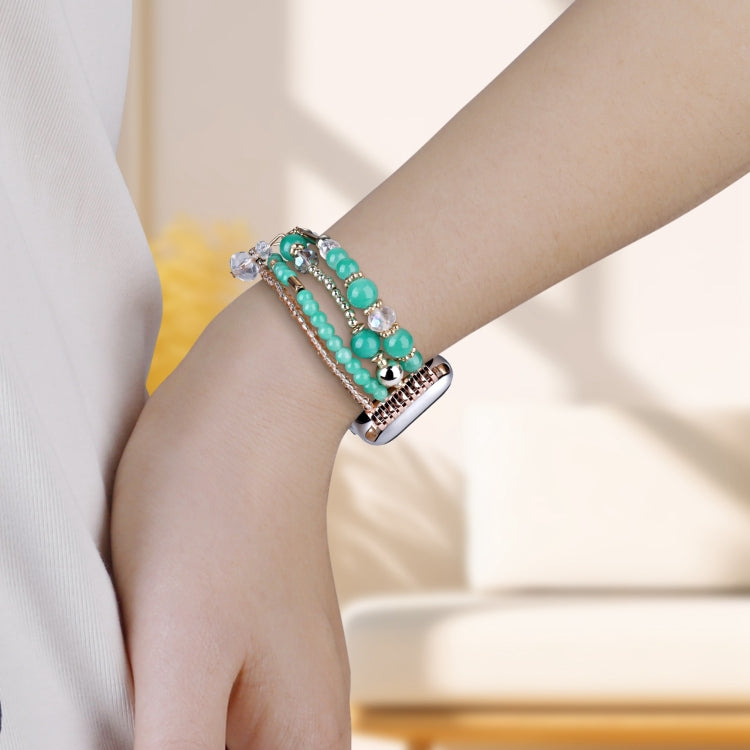 For Apple Watch 46mm / 49mm / 45mm / 44mm Four-row Copper Beads Chain Watch Band