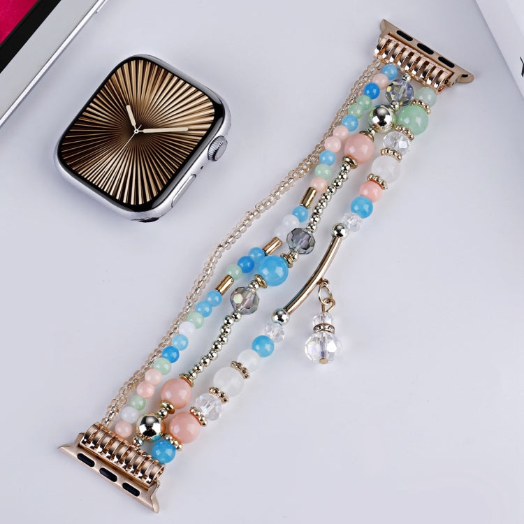 For Apple Watch 42mm / 41mm / 40mm / 38mm Four-row Copper Beads Chain Watch Band