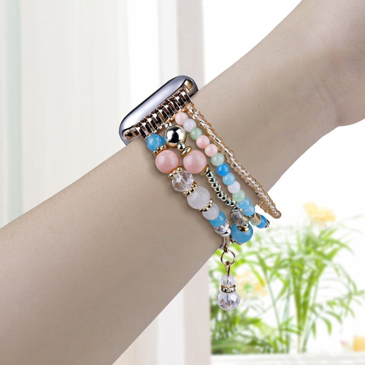 For Apple Watch 42mm / 41mm / 40mm / 38mm Four-row Copper Beads Chain Watch Band