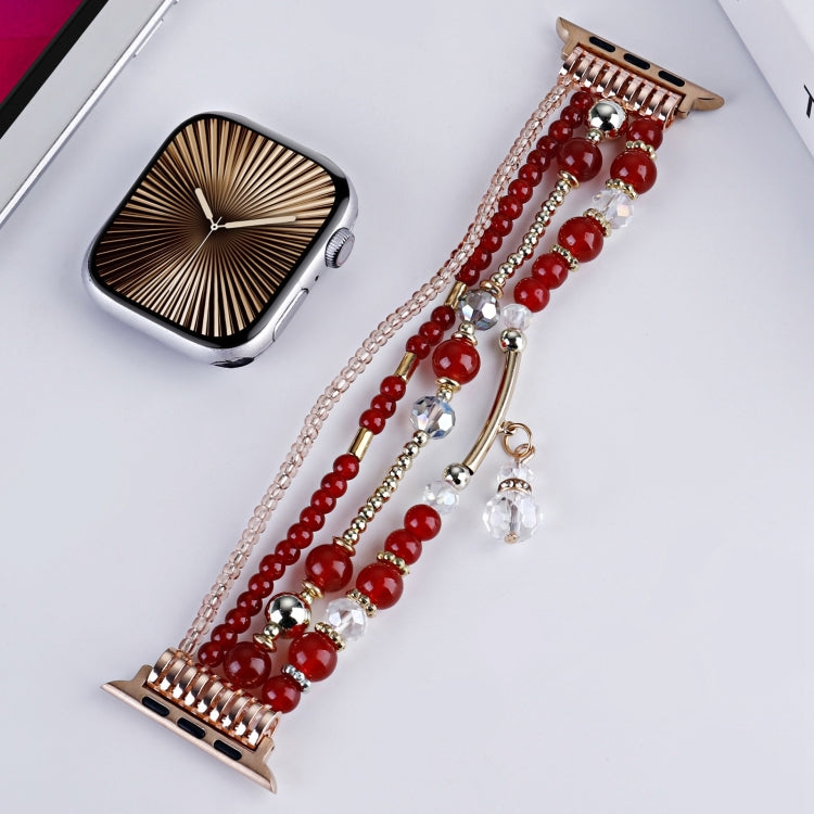 For Apple Watch 42mm / 41mm / 40mm / 38mm Four-row Copper Beads Chain Watch Band