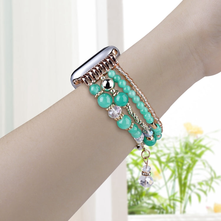 For Apple Watch 42mm / 41mm / 40mm / 38mm Four-row Copper Beads Chain Watch Band