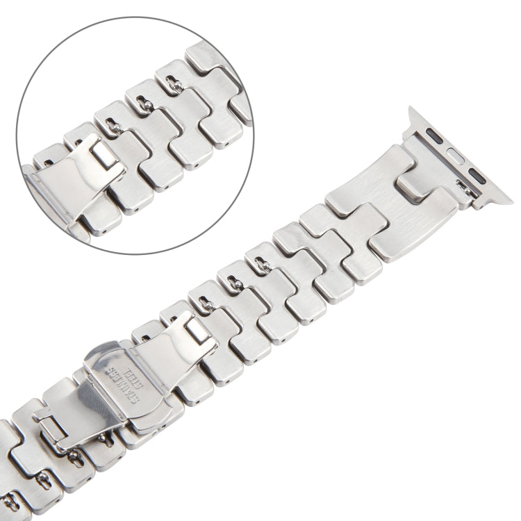 For Apple Watch 46mm / 49mm / 45mm / 44mm Quick Release Stainless Steel Watch Band - Silver