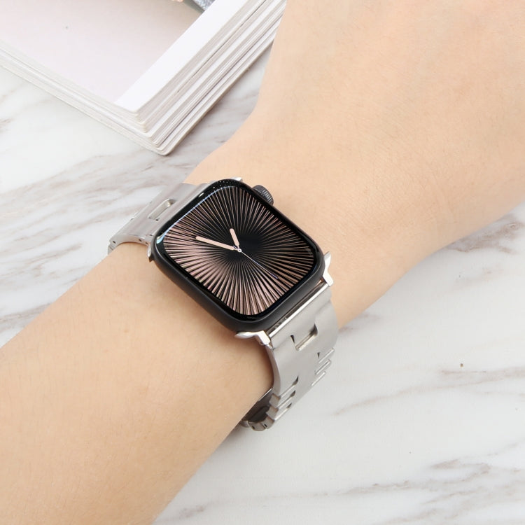 For Apple Watch 46mm / 49mm / 45mm / 44mm Quick Release Stainless Steel Watch Band - Silver