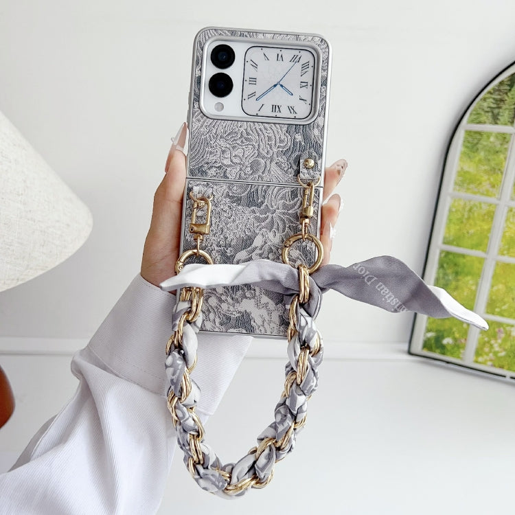 For Huawei nova Flip Embroidery Style DIY Full Coverage Phone Case with Scarf / Bracelet