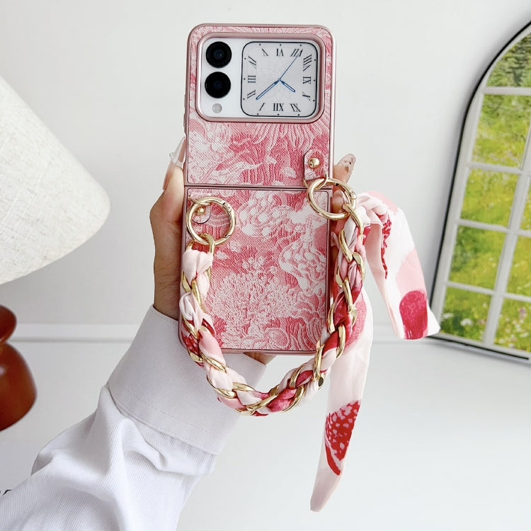 For Huawei nova Flip Embroidery Style DIY Full Coverage Phone Case with Scarf / Bracelet