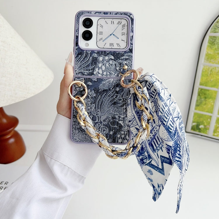 For Huawei nova Flip Embroidery Style DIY Full Coverage Phone Case with Scarf / Bracelet