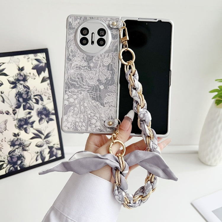 For Huawei Mate X3 / X5 Embroidery Style DIY Full Coverage Phone Case with Scarf / Bracelet