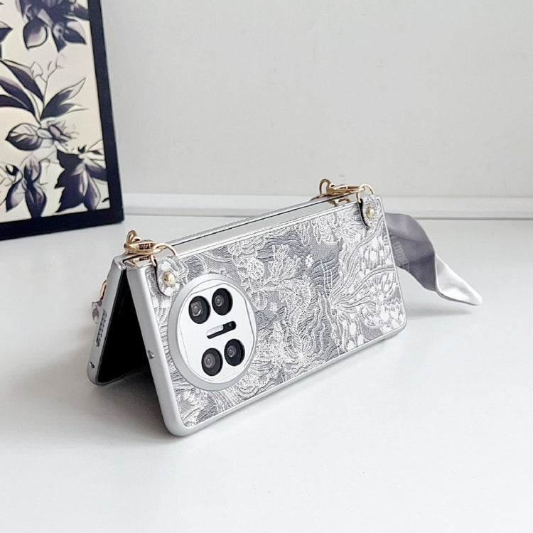 For Huawei Mate X3 / X5 Embroidery Style DIY Full Coverage Phone Case with Scarf / Bracelet
