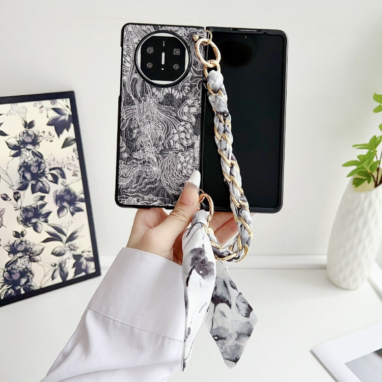 For Huawei Mate X3 / X5 Embroidery Style DIY Full Coverage Phone Case with Scarf / Bracelet