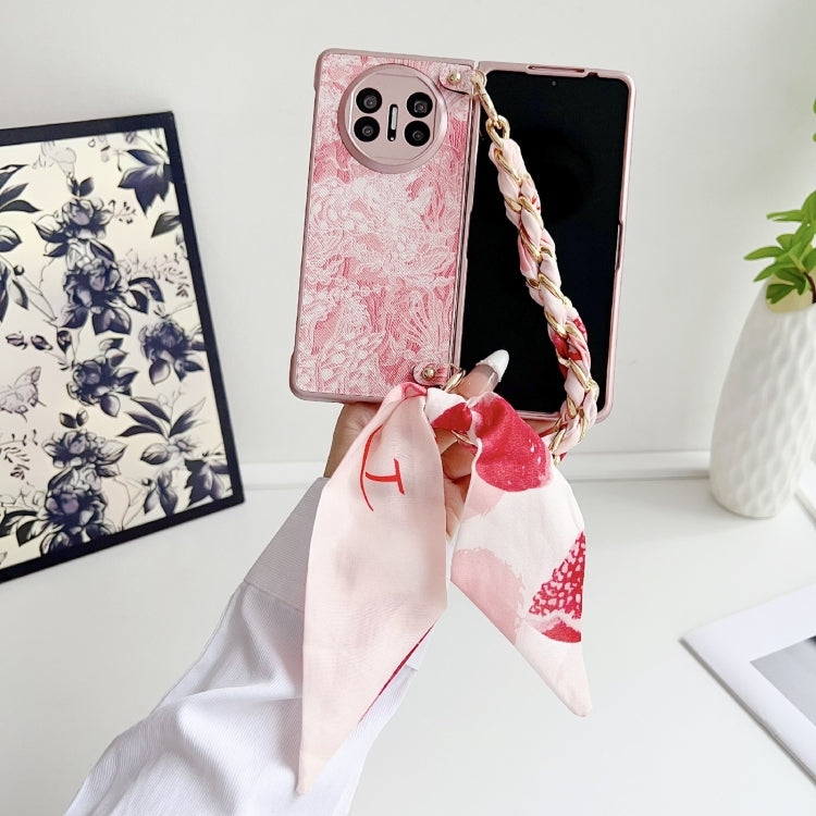 For Huawei Mate X3 / X5 Embroidery Style DIY Full Coverage Phone Case with Scarf / Bracelet