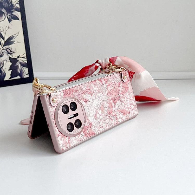 For Huawei Mate X3 / X5 Embroidery Style DIY Full Coverage Phone Case with Scarf / Bracelet