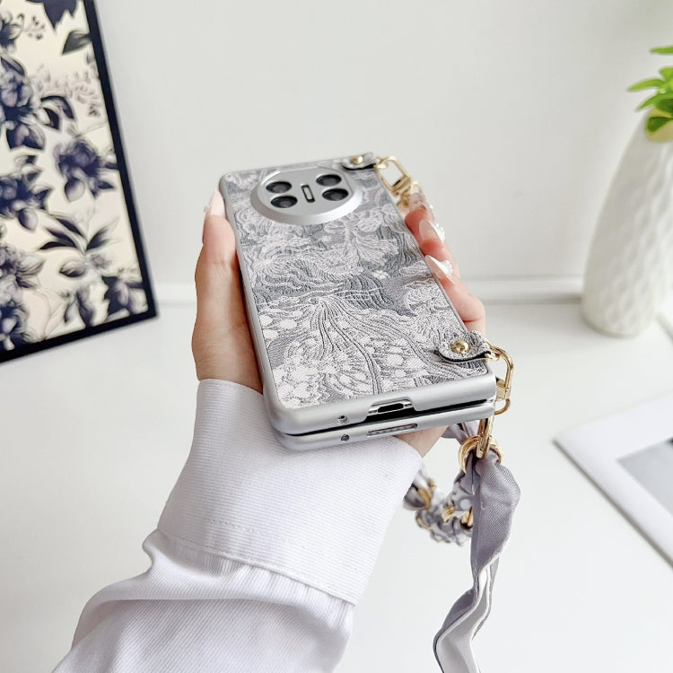For Huawei Mate X3 / X5 Embroidery Style DIY Full Coverage Phone Case with Scarf / Bracelet