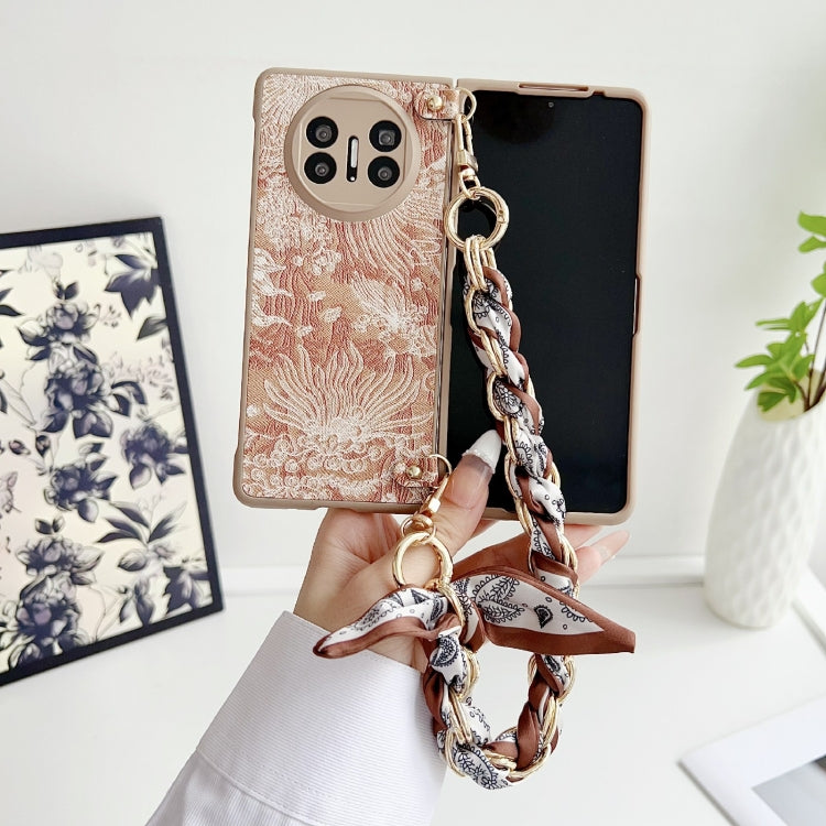 For Huawei Mate X3 / X5 Embroidery Style DIY Full Coverage Phone Case with Scarf / Bracelet
