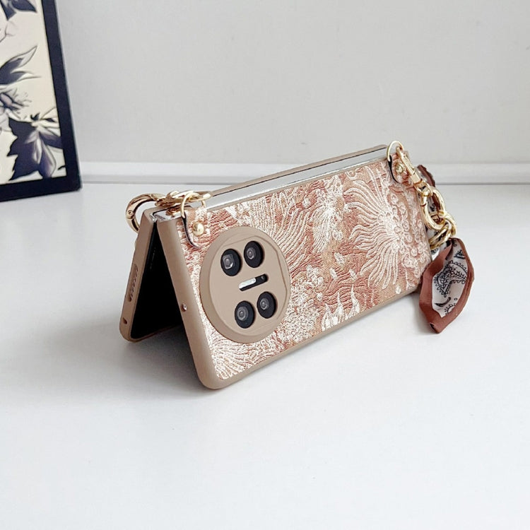 For Huawei Mate X3 / X5 Embroidery Style DIY Full Coverage Phone Case with Scarf / Bracelet
